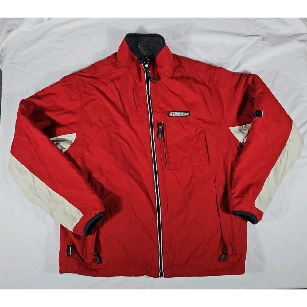 Vintage Abercrombie‎ & Fitch A92 Reversible Ski Jacket Mens Large Fleece Lined